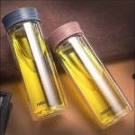 Fuguang g1613-320 / 400 두 배 유리 컵 휴대용 물 컵 와 필터 차 만들기 : 칠공사