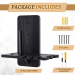 겔린 벽걸이 우드 초크 홀더 견고한 핸드 당구대 원뿔 홈이 있는 테이블 액세서리 블랙 Bla Classic Style : 베스트인포트