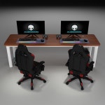 컴퓨터책상 2인용 게이밍책상 2000 사이즈 모텔 모서리 넓은 인책상 테이블 화이트 : thdtusmall1