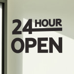 라인 24시간 open 편의점 무휴 무인가게 매장 도어 스티커 large : 코이핀즈