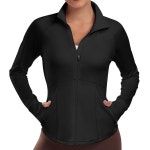 여성용 YOKGO 운동 재킷 미끄럼 방지 지퍼 업 러닝 경량 스포츠 체육관 요가 운동복 슬림 : 수성동