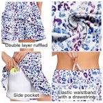 여성 러닝 골프 운동을 위한 여성용 액티브 스코트 애슬레틱 러플 17인치 플리츠 테니스 스커트 : 수성동