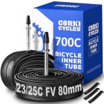 700c 자전거 타이어 내부 튜브 교체 도로 28인치 프리미엄 헤비 듀티 부틸 고무 스페어 2팩 레버 포함 : 런더월드2