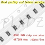 100pcs 0603 5% SMD 저항기 0R~20M 1/10W 1R 1.1K 3.3M 옴 : 케어상사파이브