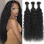 휴먼 헤어 번들 24 26 28 인치 12A 브라질 워터 웨이브 100 가공되지 않은 버진 위프트 내추럴 컬러 : 리코플러스