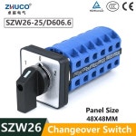 ZHUCO SZW26/LW26-25 6상 24단자 3 위치 660V 25A 48x48Mm 패널 선택기 제어 로터리 전환 캠 스위치 : 알디컴퍼니17