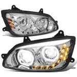 DNA 모터링 두 개의 LED 듀얼 헤일로 DRL 프로젝터 헤드라이트, Kenworth T170 T270 08-19/T660 02-18/T700 11-15, 크롬 하우징, HL-H... 
