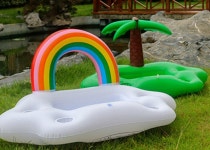 반려견 물놀이 튜브 강아지 수영 장난감 선샤인 무지개 튜브 : DC아울렛