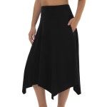 카피트리 포켓 하이웨이스트 운동용 스커트 여성용 무릎 길이 모데스트 미디 플러스 사이즈 : 수성동