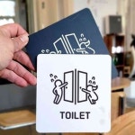 원포 TOILET1 안내판 22x22cm 화장실안내표지판 화장실스티커 : 원포올샵