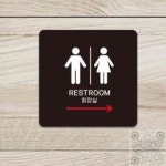 월드몽땅 RESTROOM 우측3 부착형 정사각 소형안내판 13x13cm 화장실표시 : 월드몽땅