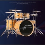 드럼 세트 어쿠스틱 초보용 스틱 6인치 드럼세트 5기통 우드 3심벌-블랙 드럼통 2심벌 : 스테디웍스