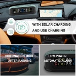 테이머 RV/트레일러 타이어 공기압 모니터링 시스템 MS1-1 LCD 디스플레이(0-99 PSI) 4개 센서 라이트 블루 TPMS -4 ~176 태양광 충전, USB... 