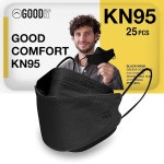 굿 마스크 주식회사 컴포트 KN95 페이스 일회용 접이식 편안함 벌크 25팩 블랙 Adult - 10pk - Black : 로라로라스토어
