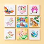 민화 캔버스 액자 그리기 만들기 DIY 키트 초등 돌봄 방과후 수업 미술 색칠 놀이 모란 : 랑드아마켓