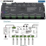 Skydance RGBW 스트립 24 채널 DMX512 디코더/마스터 24CH4A 12-24VDC OLED 컨트롤러 내장 10 프로그램 조광기 : 모션모터파츠