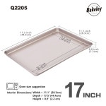 베이클리 17인치 베이킹 시트 팬 논스틱 카본 스틸 고기 빵 젤리 롤 바텐버그 피자 페이스트 17 52 x 11 73 0 91 샴페인 골드 : 벨루온