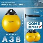 OBAKL 비닐 보트 부표 14 17 인치 원형 계류 앵커 노란색 : 세렌디픽