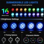 1PC IP68 RGB 방수 LED 조명 흡착판 리모컨 작동 변색 욕조 샤워 온수 스파 부품용 RGB : 마로나스토어