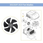 yrjns 3313107 015 A/C 콘덴서 팬 블레이드 브릭 에어 히트 펌프 시리즈 390 591 브릭 에어 AC 시리즈 532 546 548 557 558 570 578 57... 