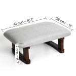 작은 풋스툴 오피스 언더 데스크 오스만 패딩 해스탁 16.1(41cm) x 6.7(17cm), 나무 다리 현대 거실 침실 작업 네일 살롱 컴팩트 풋레스트 스툴... 