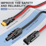 커넥터 - XT60 어댑터 충전 연장 케이블, (12AWG 10피트) 헤비 듀티 순수 구리 케이블 에코플로우 휴대용 발전소, RV, 발전기용 : 호야노트