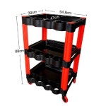 세차 트롤리 정비소 작업대 손수레 3단 청소용품 선반 카트 54.8X38CM 배럴2 걸이판2 걸이20 : 재이글로벌리