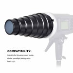 플래시 스피드라이트 사진 조명을 위한 벌집 그리드 및 5pcs 컬러 필터가 포함된 SUPON 알루미늄 합금 원뿔형 스튜디오 스누트 키트 : 엘르비원