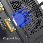 컴퓨터, 노트북, 프로젝터, TV용 UVOOI VGA 케이블 3FT 5팩, VGA-VGA 모니터 케이블(3.3피트, 1M) HD15 SVGA 코드 5 3.3FT : 유와이엔커머스