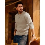 PJ 폴 존스 남성 스웨터 캐주얼 니트 와플 텍스처 소프트 풀오버 : 가림가령