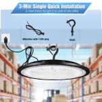 YANYCN 12팩 조명기구 일광 HPS 하이 5000K 450W 리드 상업 차고 조명 동등 창고 15000LM 120V MH UFO 상점 영역 100W 베이 작업장용... 