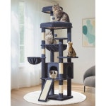 큰 고양이를 위한 타오키미아오 72인치 고양이 나무, 다단계 높이의 캣 타워, 넓은 콘도, 스크래치 보드, 5개의 포스트, 금속 햄콕, 아늑한... 