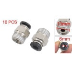 PT 수나사 6MM 커넥터 스트레이트 튜브 PETF 푸시 공압 피팅 10PCS M5 Tube OD 4mm : 온아르