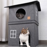 캣츠 라운지 2층 고양이 집 네스팅 침대 접이식 타운홈 가구용 받침대 높이 : 레나제이몰4