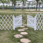 나무 대문 울타리 게이트 펜스 도어 출입문 쪽문 목재 화단 펜션 아치문 단일 90x90cm 흙 큰 : 글로리샵55