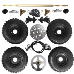 10 6인치 토가로우 적합합니다 브레이크 샤프트 앞뒤 액슬 바퀴 리어 드리프트 키트는 쿼드 체인 카트 바이크에 세트가 타이어 740MM... 