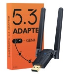 PC용 590FT /180M USB 블루투스 어댑터 5.3 장거리 USB PC 블루투스 어댑터 고이득 안테나 포함 PC 윈도우 11/10/8용 : 루트픽