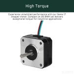 BESJMYT 네마 17 스테퍼 모터 5PCS 고토크(145mNm/20.53oz.in ) 바이폴라 20.5MM 바디 길이 1A/3.5V 1.8도 2상 케이블 및 커넥터 1m 3D... 