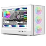 파워 트레인 N1 PC 케이스 MATX ITX 데스크탑 수직 유리 측면 투명 호스트 케이스 360 수냉식 420MM : 시구왕알파