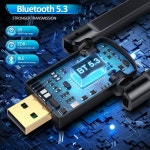 PC용 590FT /180M USB 블루투스 어댑터 5.3 장거리 USB PC 블루투스 어댑터 고이득 안테나 포함 PC 윈도우 11/10/8용 : 루트픽