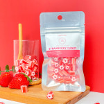 [딸기사탕] 수제사탕 파우치 학교 회사 사무실 학원 간식 답례품 딸기, 40g, 1개 : 캔디크라운