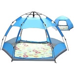 캠핑 텐트 쉼터 3-5인용 자동 육각형 | 문이 두 개 달린 돔 팝업 가족 하이킹용 방수 방지 : 찬스잇