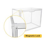 뚜껑이 있는 쌓을 수 플라스틱 보관함, 방진 디스플레이 케이스, 초대형 피규어 수집품 쇼케이스, 부츠 및 신발 상자, 헬멧 보호 정리함(투명, XL-1... 