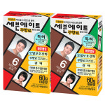세븐에이트 무향료 칼라크림 염색약 60g, 6호(자연스런갈색), 2개 : 지엘코스