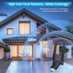 PC용 590FT /180M USB 블루투스 어댑터 5.3 장거리 USB PC 블루투스 어댑터 고이득 안테나 포함 PC 윈도우 11/10/8용 : 루트픽