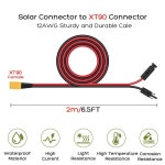 2미터 12AWG 태양광 패널 커넥터 - XT90 암 어댑터 충전 케이블 (휴대용 발전소 리튬 배터리 드론 등) : 슈팅무역