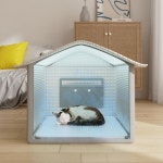 고양이 집 견고한 냉각 야외 비바람에 견디는 야외 실내 고양이를 위해 절연 여름 대피소를 위한 고양이 집 : 픽인터네셔널