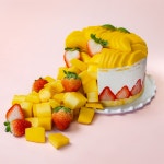 망고 딸기 케이크 1호 빅망딸다담 생 과일 디저트 생일 기념일 케익 전국 택배 배달 : 케익팩토리 딜리버리