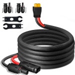 태양광 XT60 포함 커넥터 발전소 패널 IP67 10FT 와이어용 2쌍 연장 12AWG 남녀 RV 048M 케이블 10 FT 12AWG : Rich픽