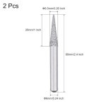 uxcell 다이아몬드 장착 지점 60 그릿 6.5mm 브레이즈 그라인더 테이퍼 헤드 6mm 샹크 연삭 로터리 비트 대리석 석재 조각 도구 2개 6.5mm... 